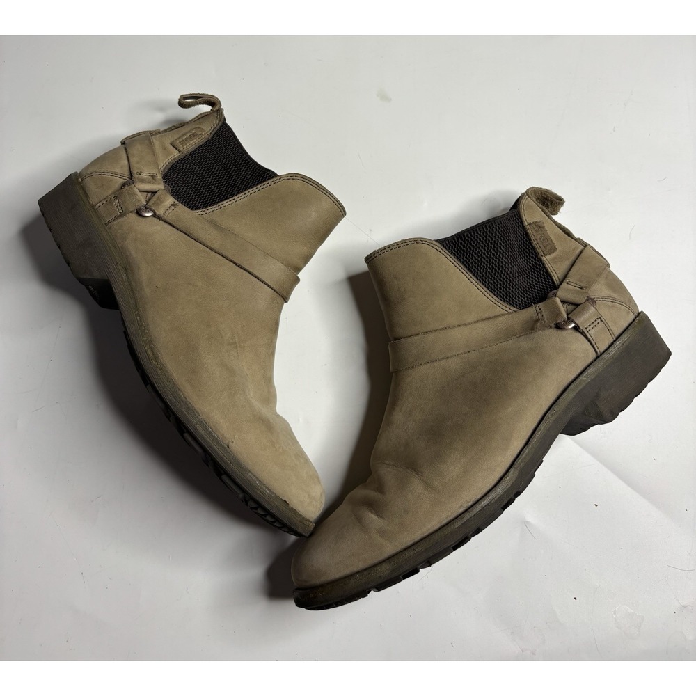 Teve De La Vina Dos Chelsea Ankle Boots Women's 8 Brown Beige Waterproof Block